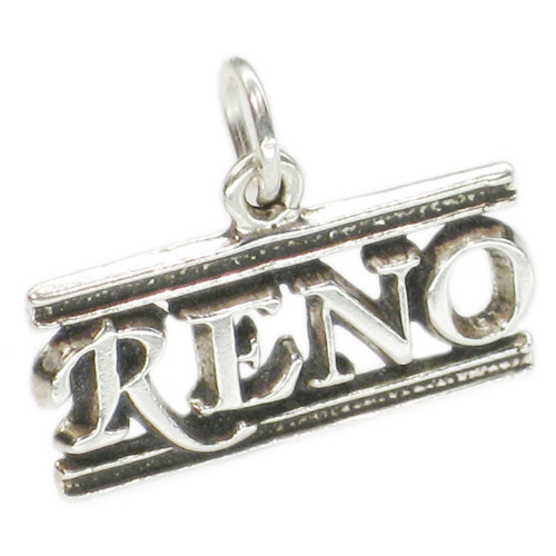 RENO Nevada sterling silver charm .925 x 1 The Little Las Vegas