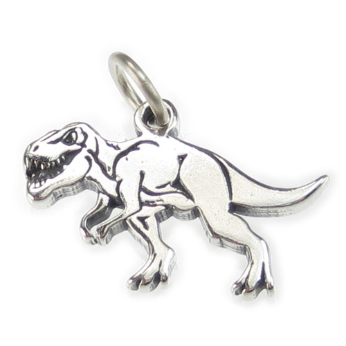 Tyrannosaurus T-REX 2D Dinosaur sterling silver charm .925 x 1 Dinosaurs