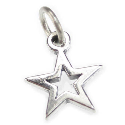 Star sterling silver charm .925 x 1 Stars charms