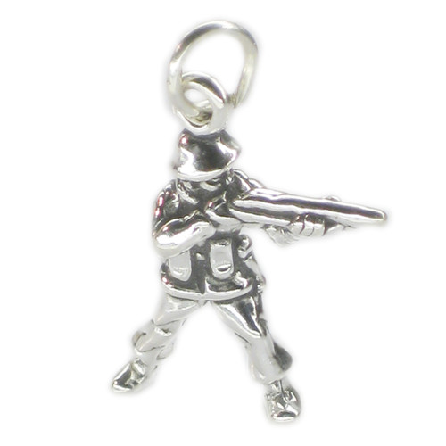 Soldier sterling silver charm .925 x 1 soldiers war battle charms