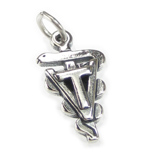 Vet Tech symbol sterling silver charm .925 Vets veterinary charms