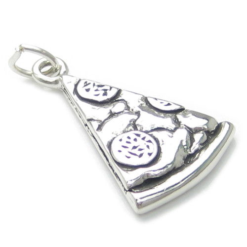 Pizza Slice sterling silver charm .925 Pizzas Food charms