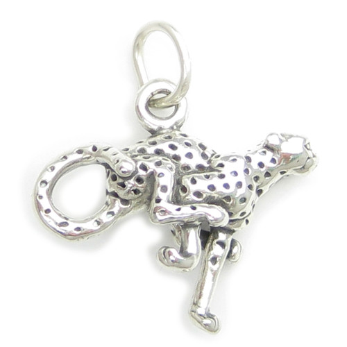 Cheetah sterling silver charm .925 x 1 Big Cat Cheetahs Cheeta charms