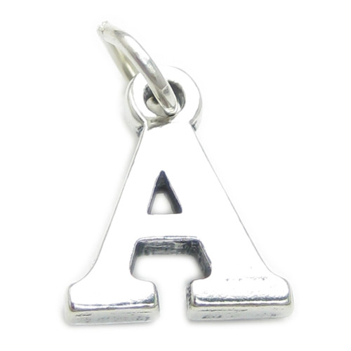Letter A Initial sterling silver charm .925 x 1 Letters charms pendant A1