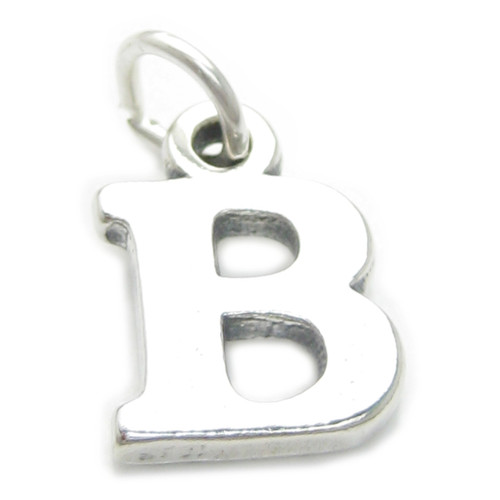 Letter B Initial sterling silver charm .925 x 1 Letters charms pendant A1