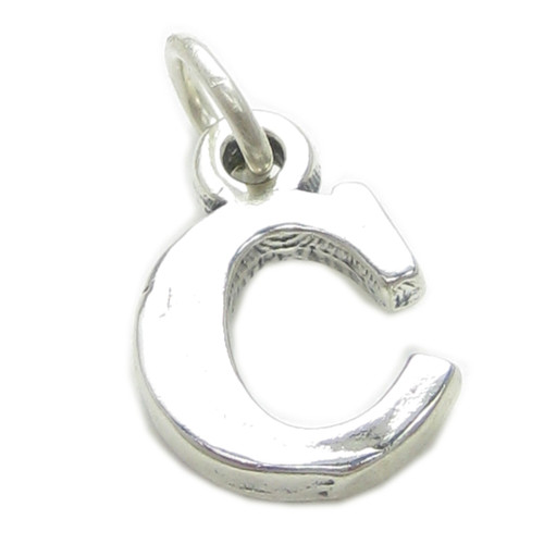 Letter C Initial sterling silver charm .925 x 1 Letters charms pendant A1