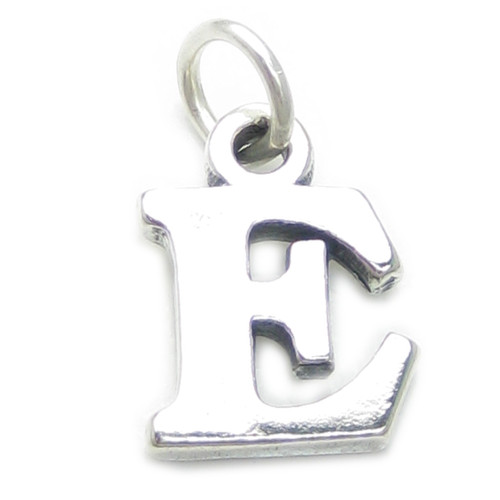 Letter E Initial sterling silver charm .925 Letters charms pendant A1