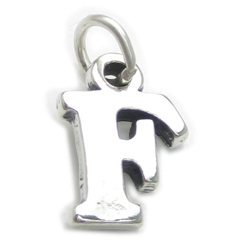Letter F Initial sterling silver charm .925 x 1 Letters charms pendant A1