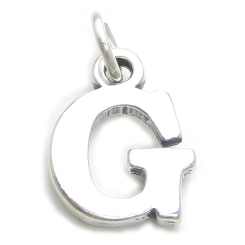Letter G Initial sterling silver charm .925 x 1 Letters charms pendant A1
