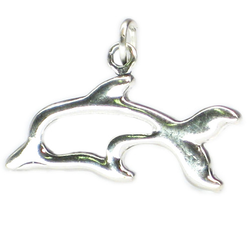Dolphin sterling silver charm .925 x 1 Dolphins charms A2