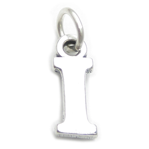 Letter I Initial sterling silver charm .925 x 1 Letters charms pendant A1