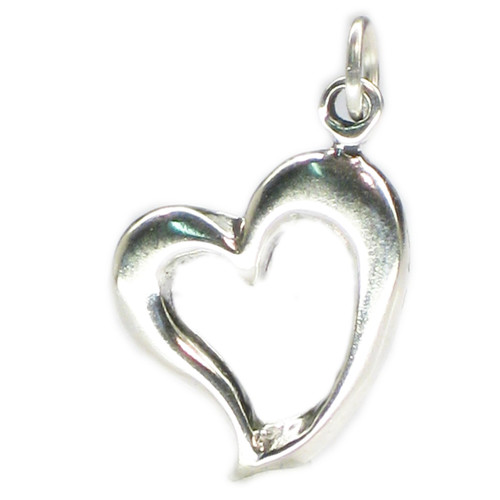 Heart sterling silver charm .925 x 1 Hearts and Love charms