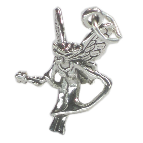 Fairy with magic wand sterling silver charm .925 x 1 Fairies charms