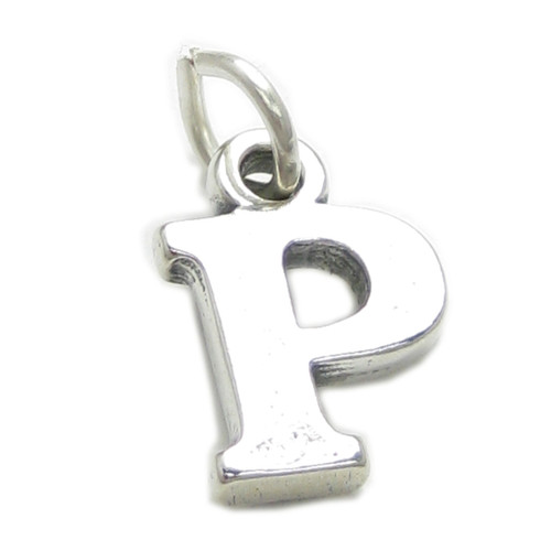 Letter P Initial sterling silver charm .925 x 1 Letters charms pendant A1