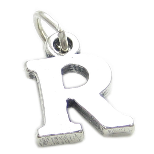 Letter R Initial sterling silver charm .925 Letters charms pendant A1