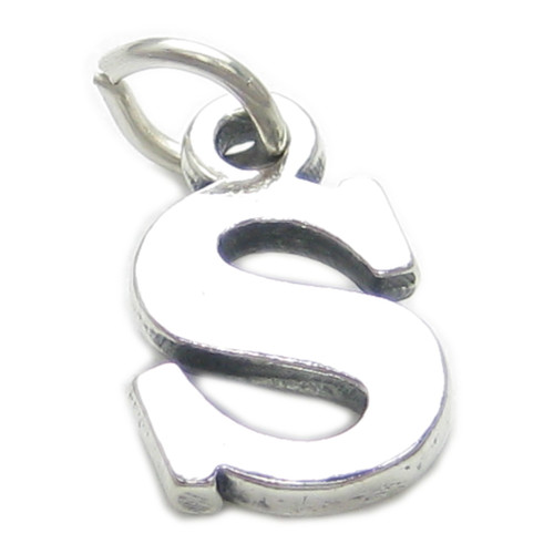 Letter S Initial sterling silver charm .925 x 1 Letters charms pendant A1