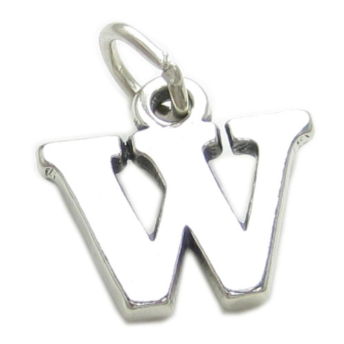 Letter W Initial sterling silver charm .925 Letters charms pendant A1
