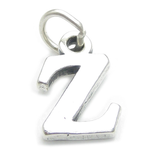 Letter Z Initial sterling silver charm .925 x 1 Letters charms pendant A1