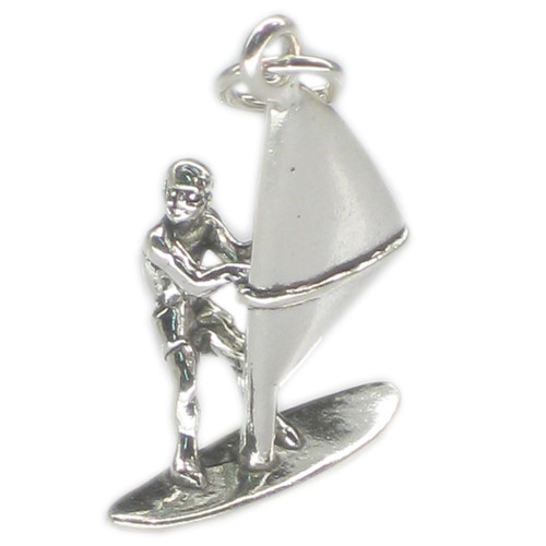 Windsurfer surfing sterling silver charm .925 x 1 Wind Surfer charms