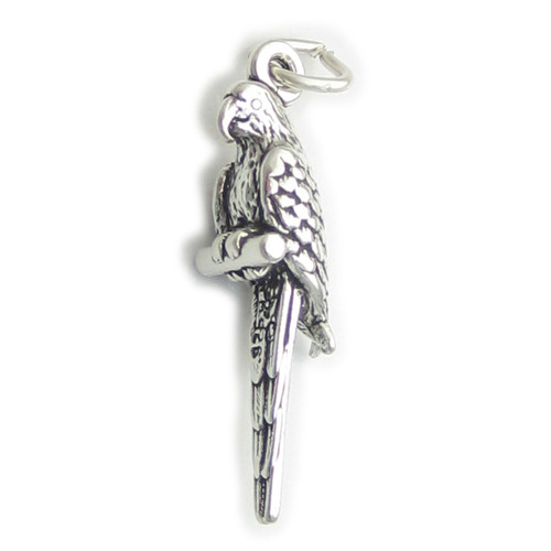 Parrot bird sterling silver charm .925 x 1 Parrots Birds charms
