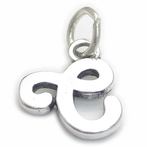 Script Letter C Initial sterling silver charm .925 x 1 Letters charms