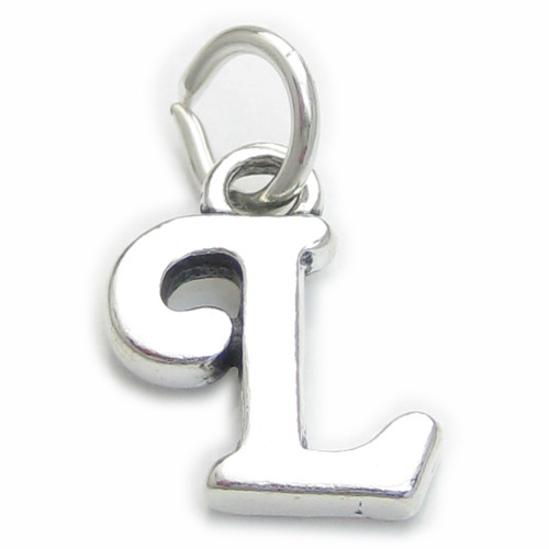 Script Letter L Initial sterling silver charm .925 x 1 Letters charms