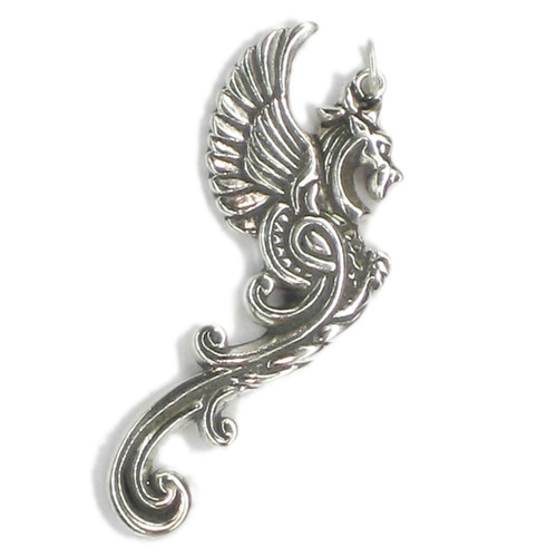Dragon sterling silver pendant .925 x 1 VERY Large see pix on listing