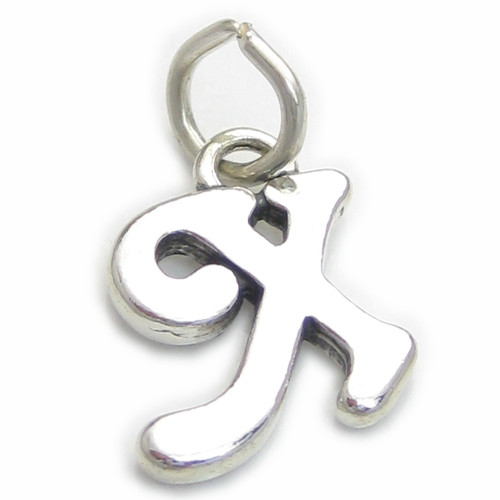 Script Letter X Initial sterling silver charm .925 x 1 Letters charms