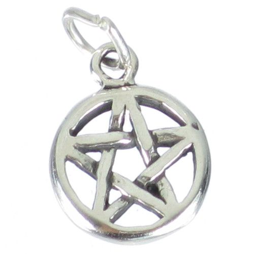 Pentacle sterling silver charm .925 x 1 pentagram pentangle charms