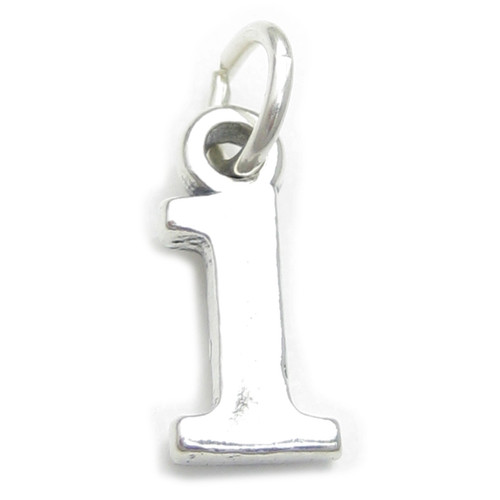 Number 1 One sterling silver charm .925 x 1 Numbers charms pendants A1
