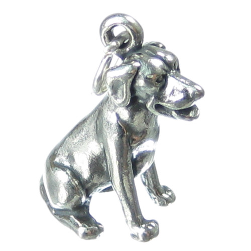 Sitting dog sterling silver charm .925 Dogs charms