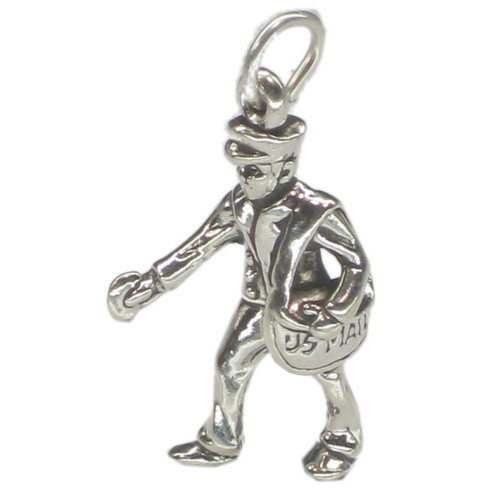 Postman Mailman sterling silver charm .925 x 1 Mail Man charms
