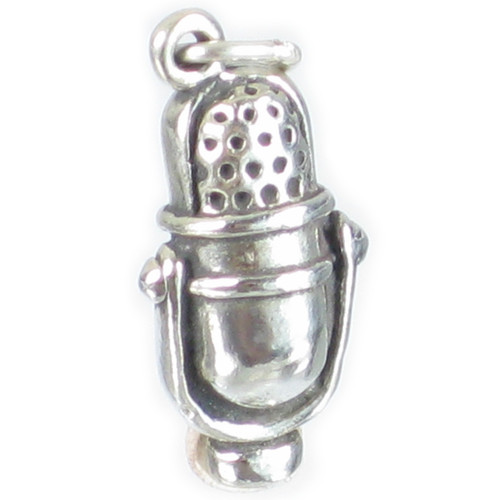 Microphone sterling silver charm .925 Microphones charms