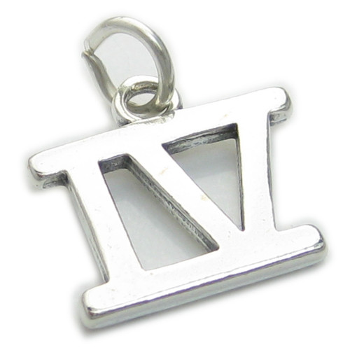Roman Numeral Number 4 sterling silver charm .925 x 1 IV Numerals charms