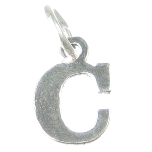Letter C Initial sterling silver charm .925 Letters charms Style 6
