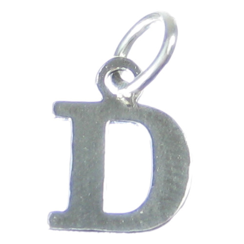 Letter D Initial sterling silver charm .925 Letters charms Style 6