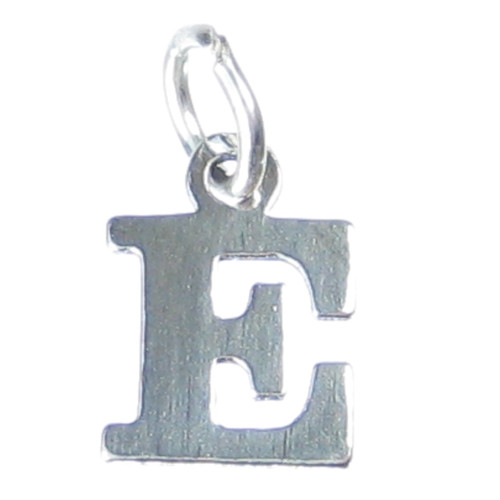 Letter E Initial sterling silver charm .925 Letters charms Style 6