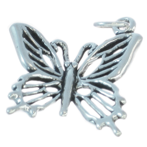 Swallowtail butterfly large sterling silver charm .925 Butterflies