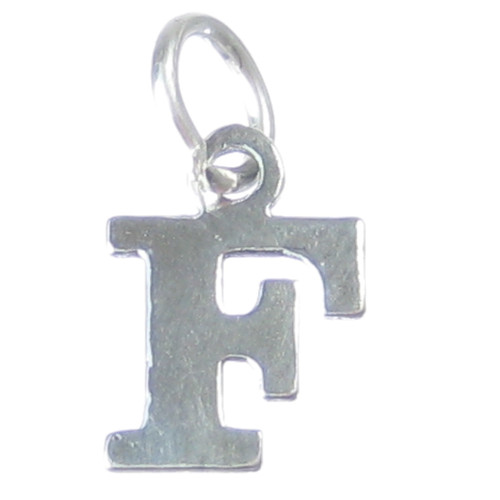 Letter F Initial sterling silver charm .925 Letters charms Style 6