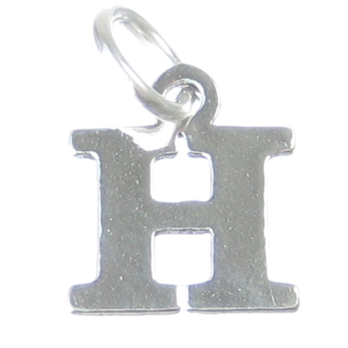 Letter H Initial sterling silver charm .925 x 1 Letters charms Style 6