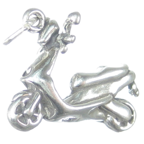 Motor Scooter sterling silver charm .925 x 1 Scooters Moped charms