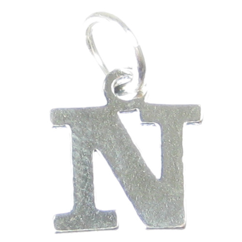 Letter N Initial sterling silver charm .925 Letters charms Style 6