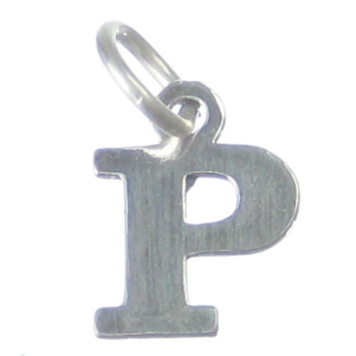 Letter P Initial sterling silver charm .925 x 1 Letters charms Style 6