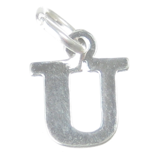 Letter U Initial sterling silver charm .925 x 1 Letters charms Style 6