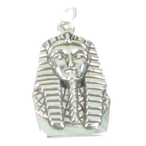 Tutankhamun Pharaoh sterling silver heavy charm pendant .925 Egypt