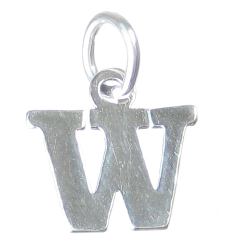 Letter W Initial sterling silver charm .925 x 1 Letters charms Style 6