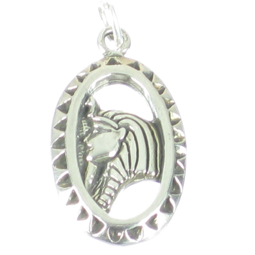 Tutankhamun Pharaoh sterling silver charm pendant .925 Pharaohs