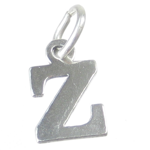 Letter Z Initial sterling silver charm .925 Letters charms Style 6