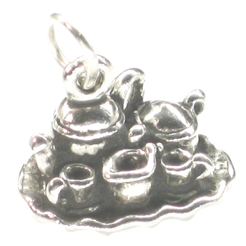 Tea Set sterling silver charm .925 What time do you take Tea