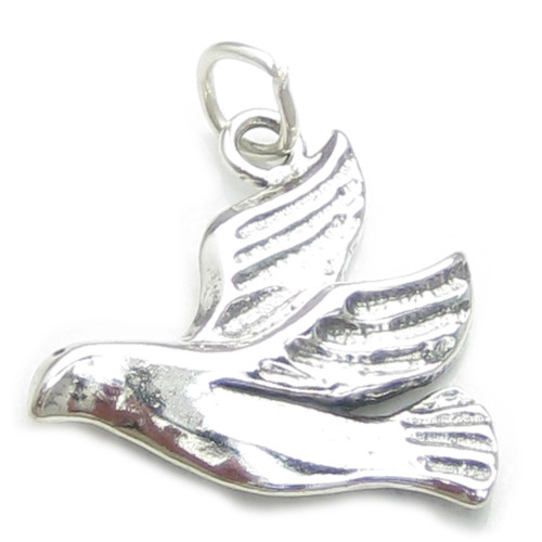 Dove sterling silver charm .925 x 1 Doves Bird Birds Peace charms